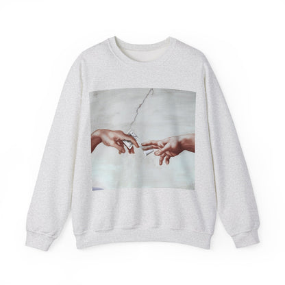 Sweatshirt – The Deal Sweatshirt – Satirische Kunst trifft Streetwear | Michelangelo Meme Design | True Insights Design mit Humor