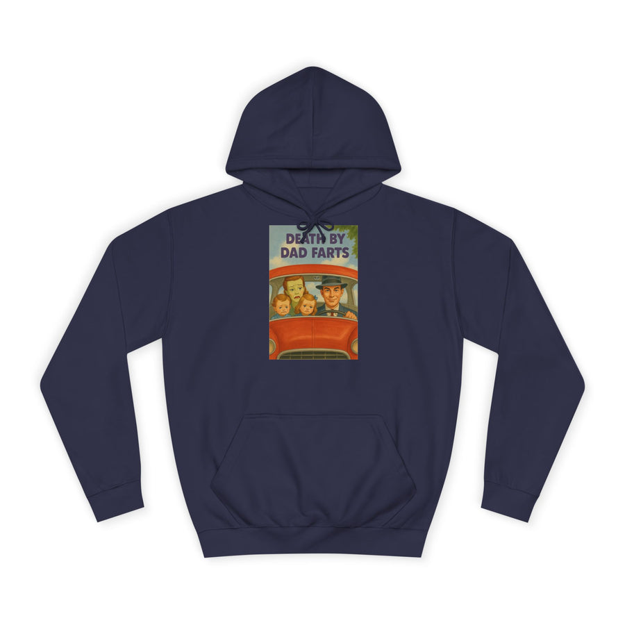 True Insights Death by Dad Farts Hoodie – Retro-Familiendrama mit schwarzem Humor in Oxford Navy