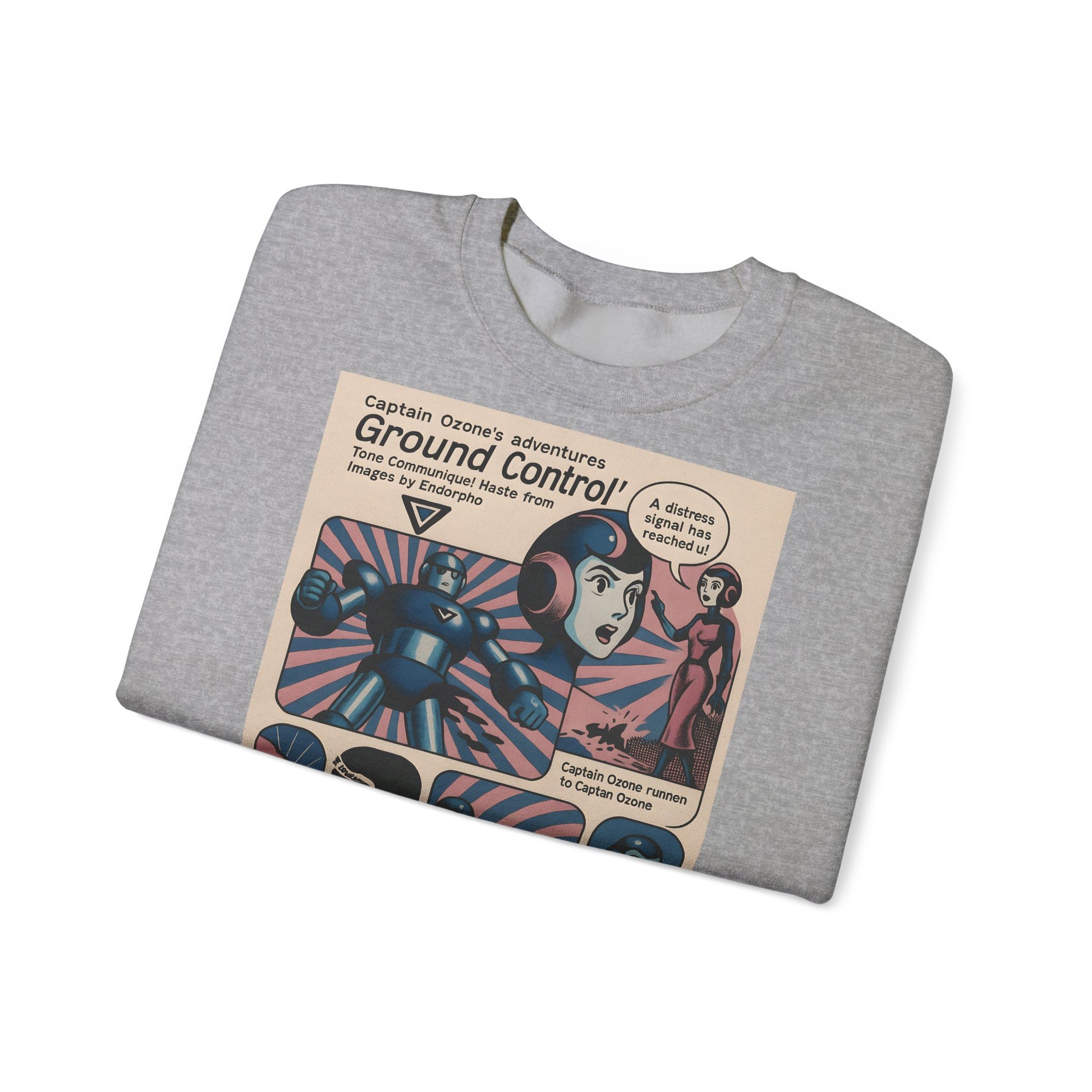 Retro Space Comic Sweatshirt – Captain Ozone „Ground Control“ Edition