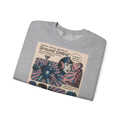 Sweatshirt – Retro Space Comic Sweatshirt – Captain Ozone „Ground Control“ Edition | True Insights Design mit Humor