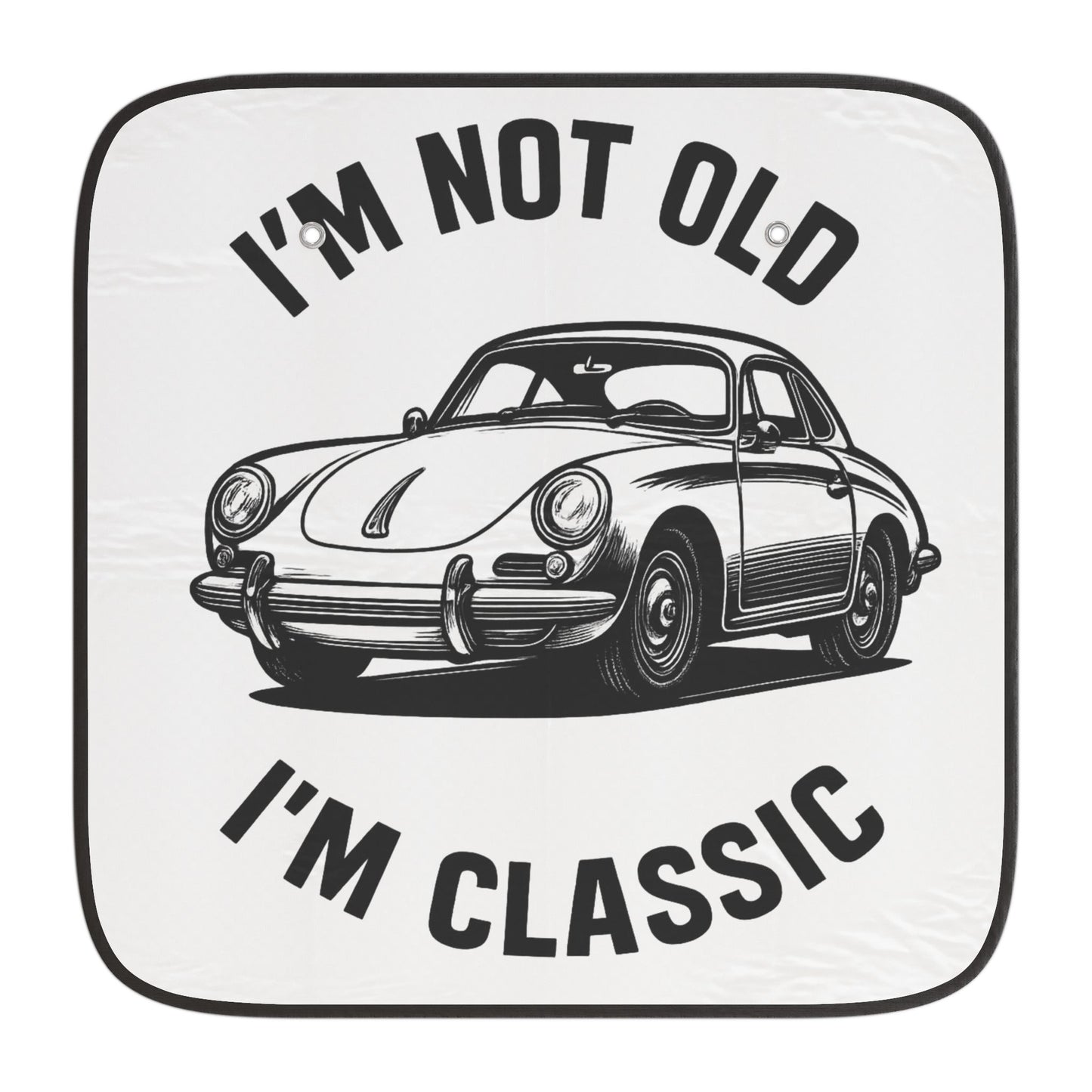 Porsche Oldtimer Auto-Sonnenschutz "I'm Not Old I'm Classic" – Windschutzscheiben Sonnenblende KFZ-Zubehör Geschenk für Autofans