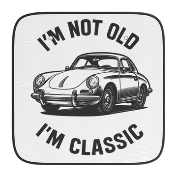 Porsche Oldtimer Auto-Sonnenschutz "I'm Not Old I'm Classic" – Windschutzscheiben Sonnenblende KFZ-Zubehör Geschenk für Autofans
