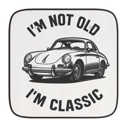 Porsche Oldtimer Auto-Sonnenschutz "I'm Not Old I'm Classic" – Windschutzscheiben Sonnenblende KFZ-Zubehör Geschenk für Autofans