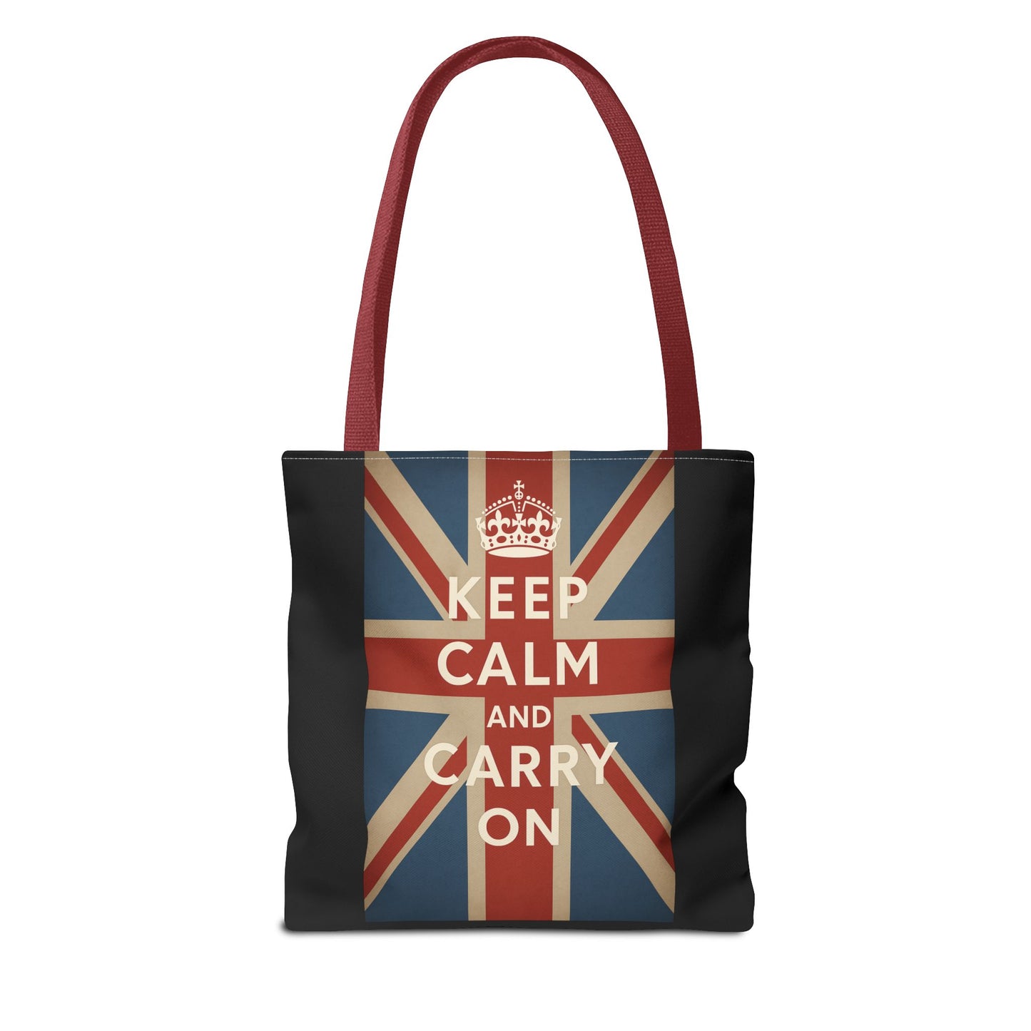 Keep Calm and Carry On Tote Bag – Union Jack Stoffen Tas met Kroon, Brits Kultmotief, Cadeau voor UK-Fans