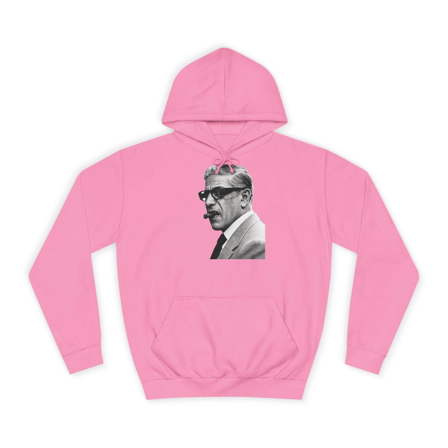 Aristoteles Onassis Hoodie – Ikonisches Portrait mit Zigarre & Brille | Vintage Schwarz-Weiß Kult Kapuzenpullover