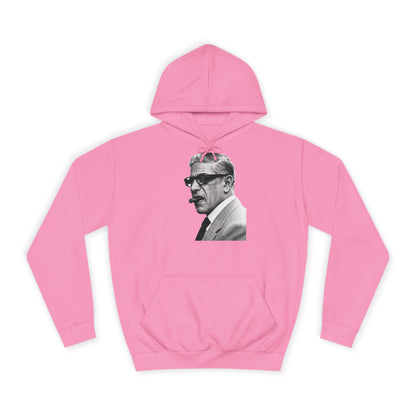 Aristoteles Onassis Hoodie – Ikonisches Portrait mit Zigarre & Brille | Vintage Schwarz-Weiß Kult Kapuzenpullover