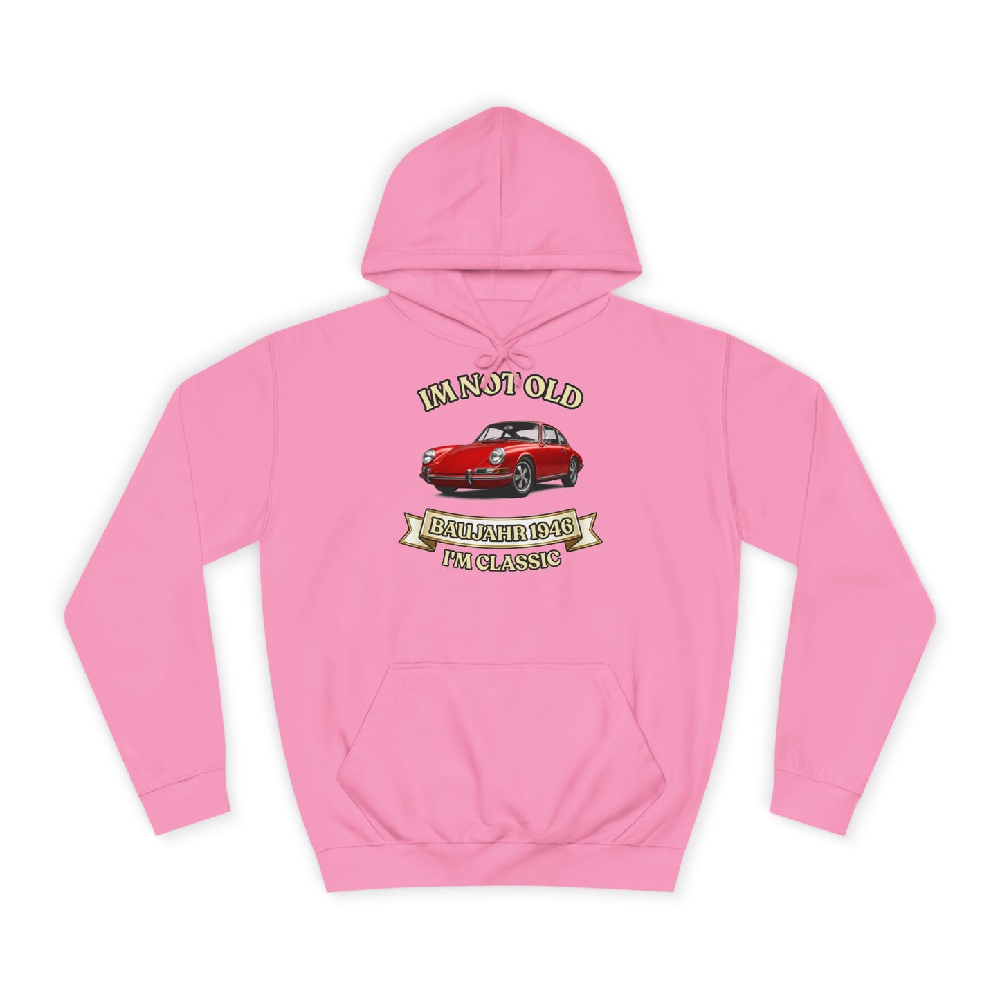 Hoodie Baujahr 1946 - I'm Not Old I'm Classic - Roter Oldtimer Sportwagen - Geschenk zum 79. Geburtstag Herren Damen Klassiker Fan