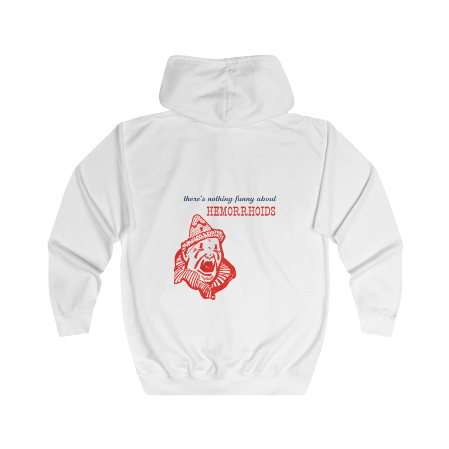 There's Nothing Funny About Hemorrhoids Zip-Hoodie – Sarkastisches Clown-Motiv