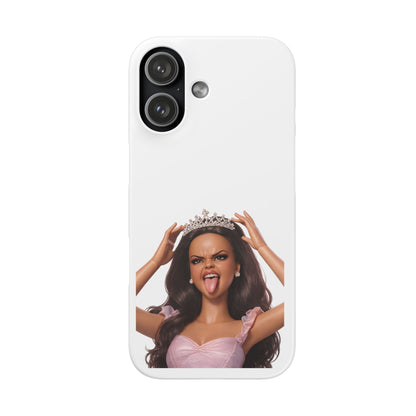 Barbicore Handyhülle – Frecher Beauty Queen Look mit Tiara & Zunge raus | Pink Puppen-Style Case für Fashion-Fans