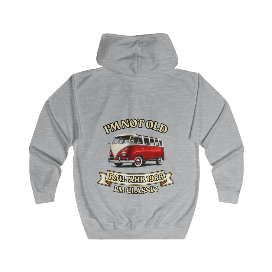 Jahrgang 1986 Zip-Hoodie – Geschenk zum 40. Geburtstag | VW Bulli
