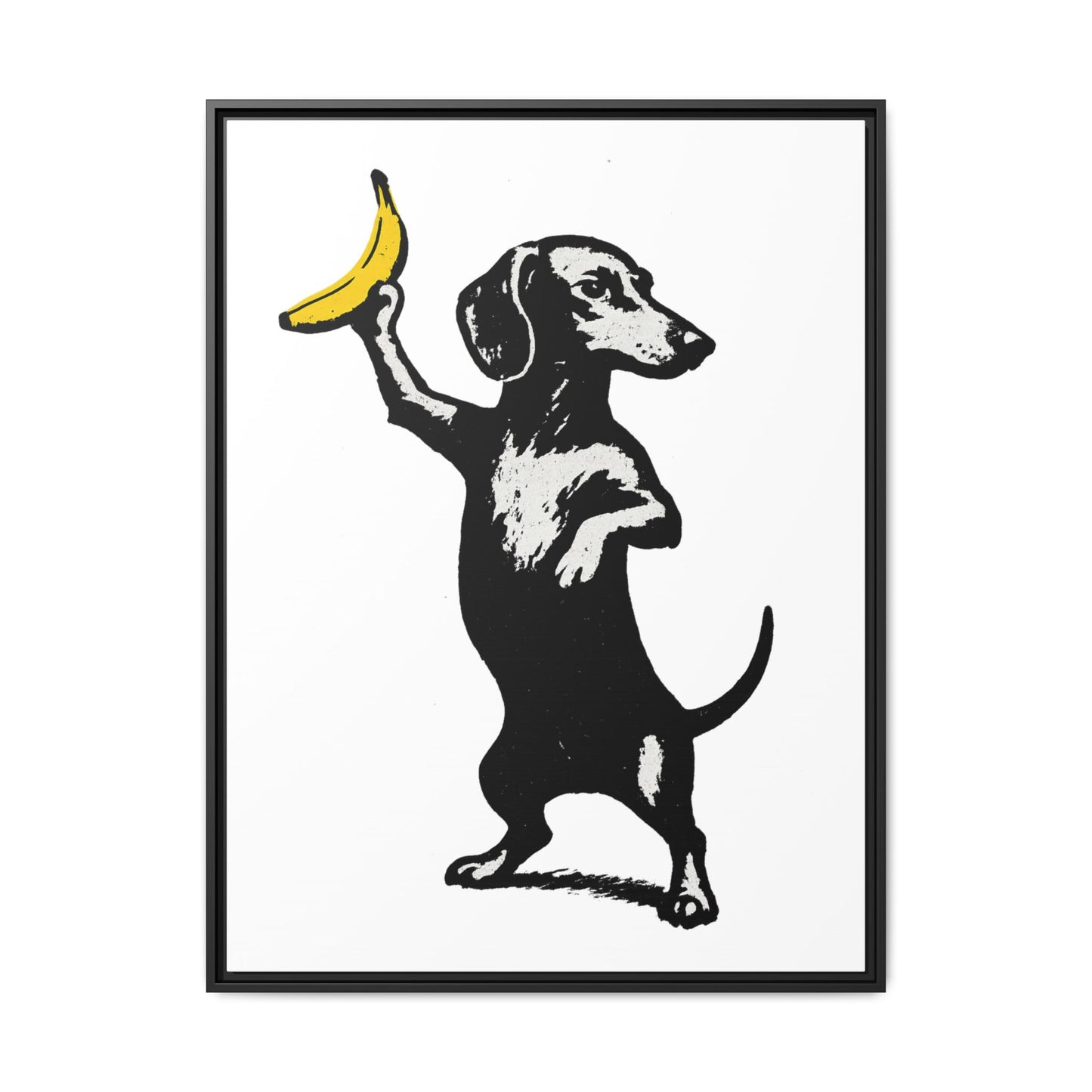 Dackel mit Banane – Banksy-inspirierter Art Print