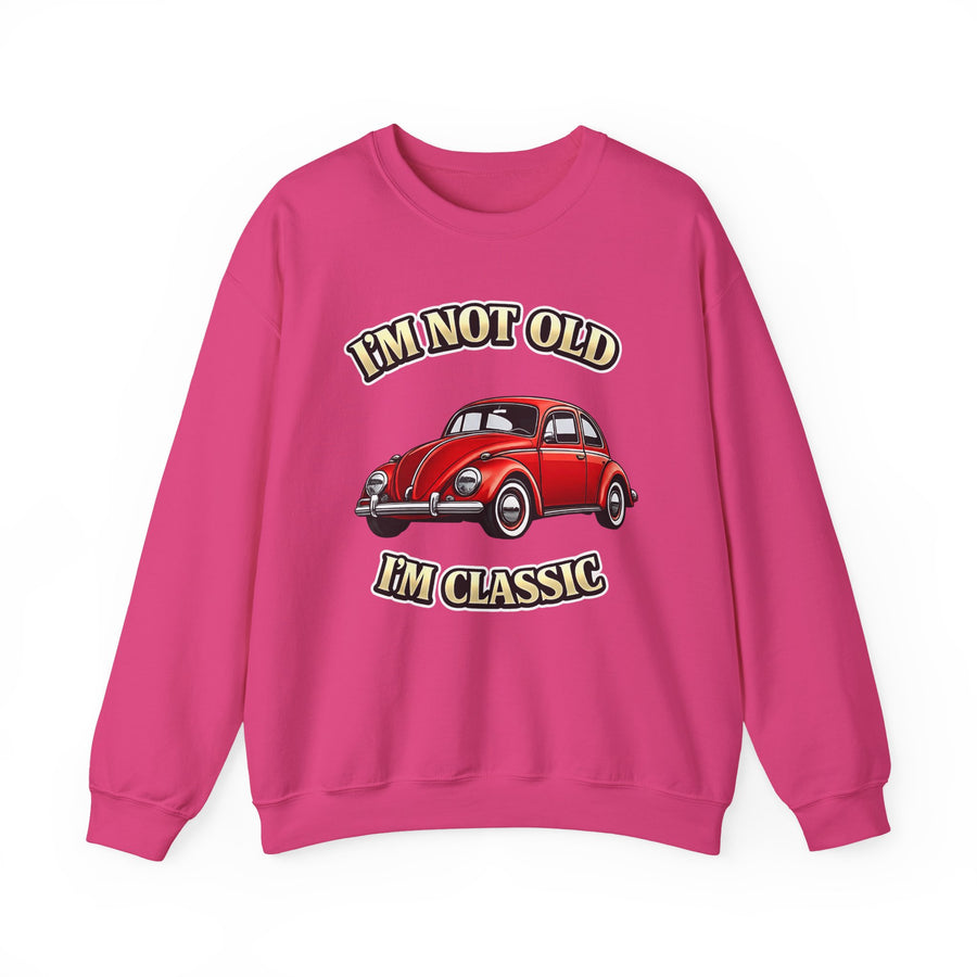 True Insights Vintage VW Käfer Sweatshirt – I'm Not Old I'm Classic Geschenk für Käfer-Fans in Heliconia