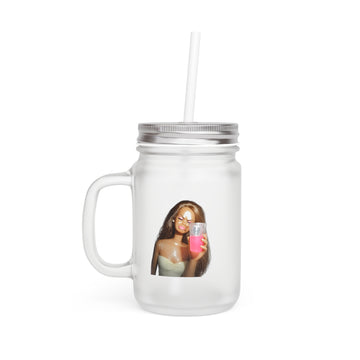 Doll Meme Barbicore Mason Jar - Lustiges Sassy Puppe Glas mit Pinkem Drink, Trendiges Geschenk für Partys & Fans
