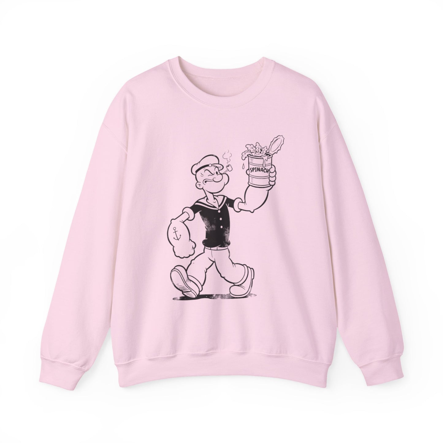 True Insights Sweatshirt Popeye Spinat Dose Comic Motiv in Rosa