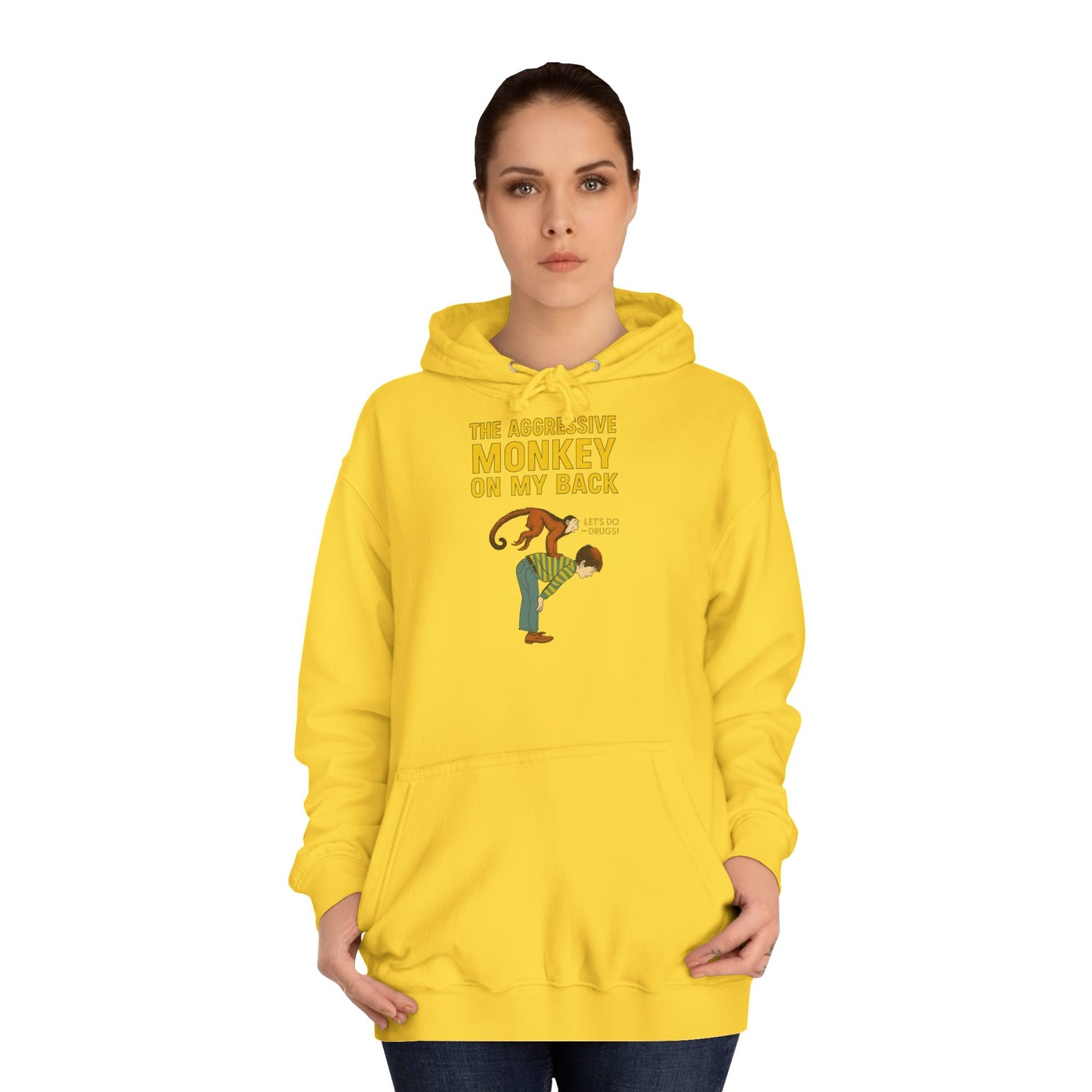 The Aggressive Monkey On My Back Hoodie - Lustiger Affe Vintage Retro Spruch Kapuzenpullover - Ironischer Humor Geschenk