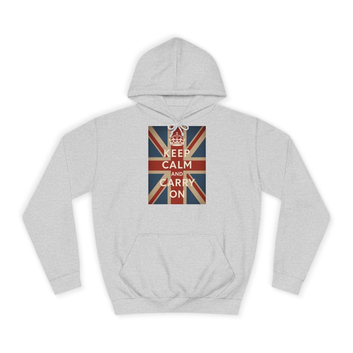 Keep Calm and Carry On Hoodie – Union Jack Britse Vlag Kroon Vintage Retro Hoodie voor UK-Fans