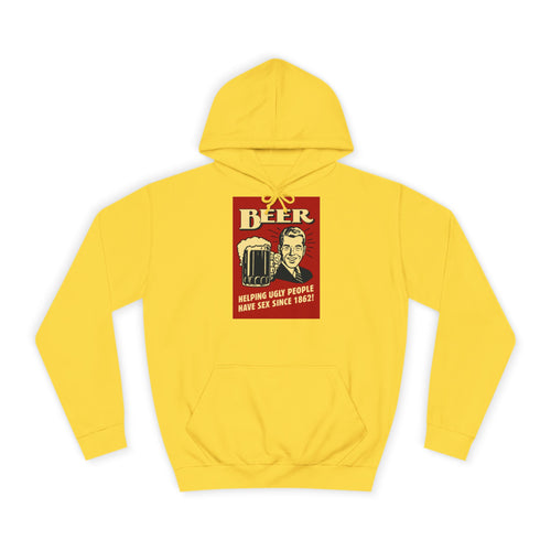 BEER Hoodie Retro Vintage Bier Spruch - Helping Ugly People - Lustiges Geschenk für Bierliebhaber, Party & Herren
