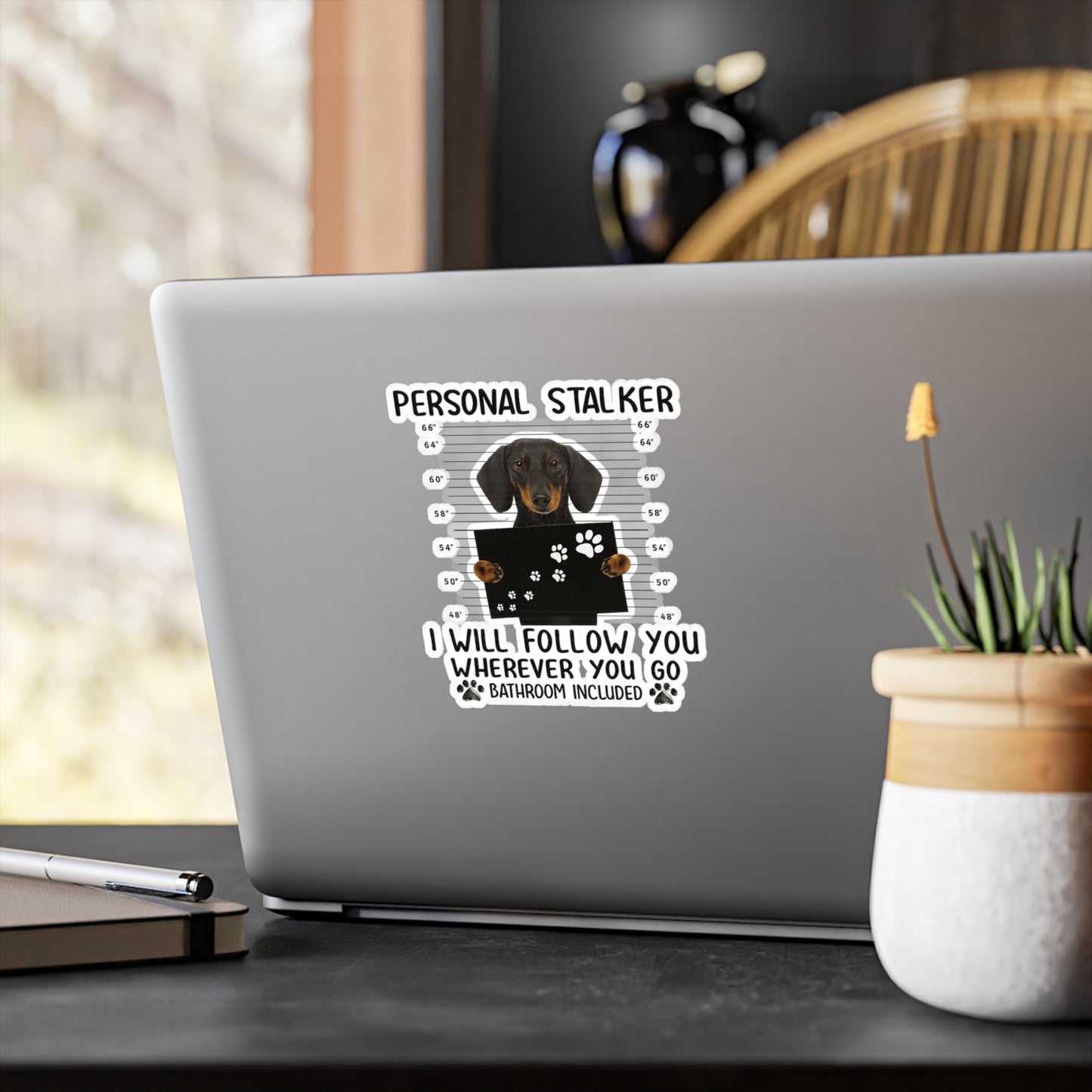 Personal Stalker Dackel Sticker - Lustiger Hund Aufkleber - Ich folge dir überall - Geschenk für Dackelbesitzer & Hundeliebhaber