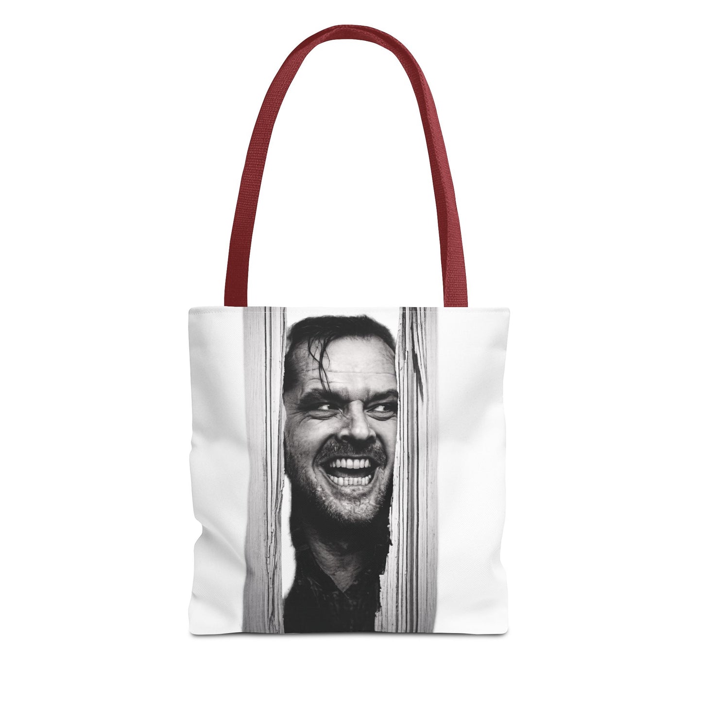 The Shining Tote Bag – Jack Torrance Jack Nicholson Kult-Horror Motiv – Schwarz-Weiß Stofftasche für Filmfans & Horror-Liebhaber
