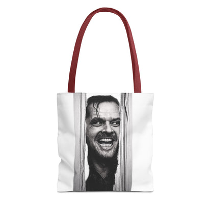 The Shining Tote Bag – Jack Torrance Jack Nicholson Kult-Horror Motiv – Schwarz-Weiß Stofftasche für Filmfans & Horror-Liebhaber
