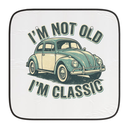 VW Käfer Oldtimer Auto-Sonnenschutz "I'm Not Old I'm Classic" – Windschutzscheiben Sonnenblende für Autofans & Oldtimer-Liebhaber