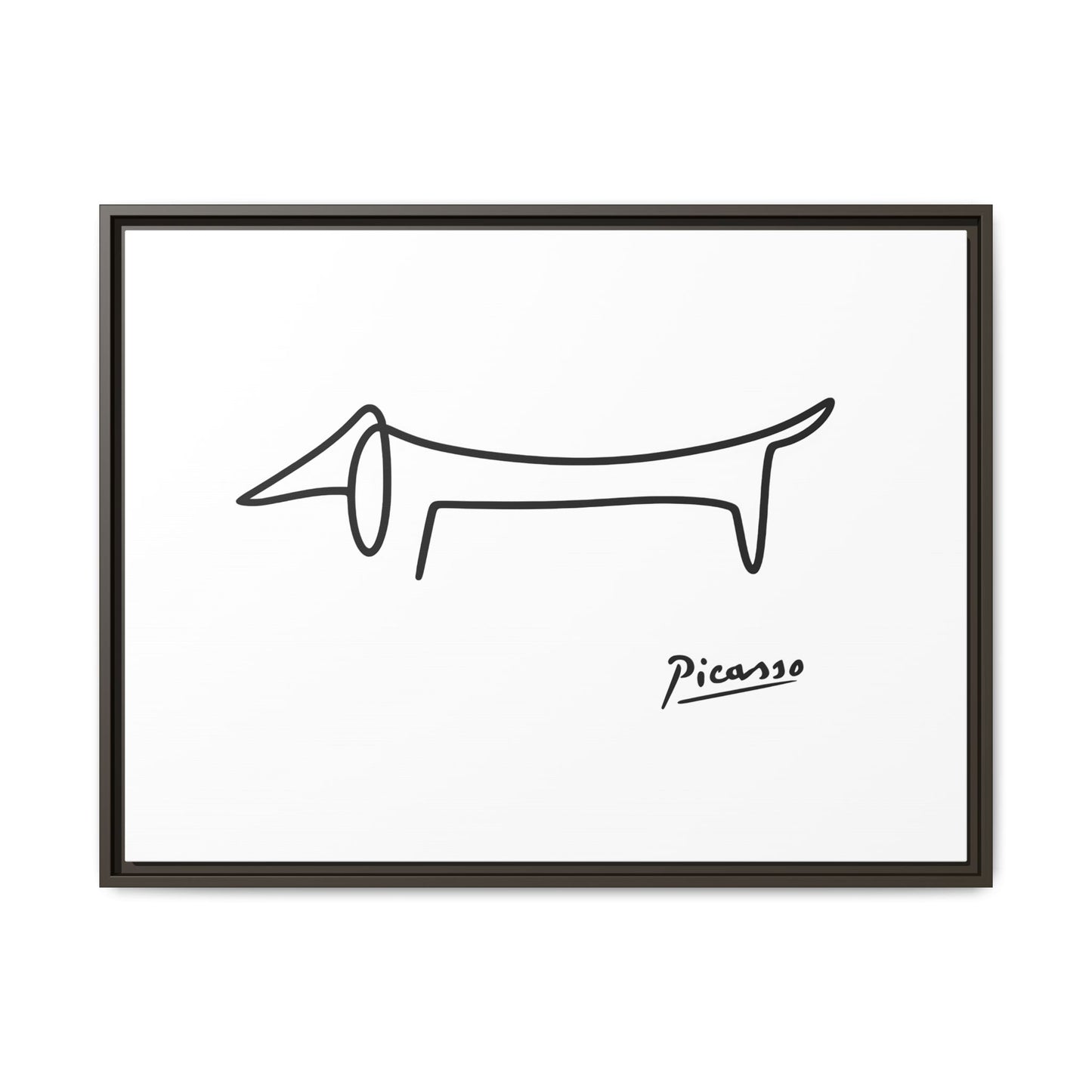 Picasso-Dackel Line-Art Leinwand | Minimalistisches Wandbild | Modernes Hunde-Kunstwerk