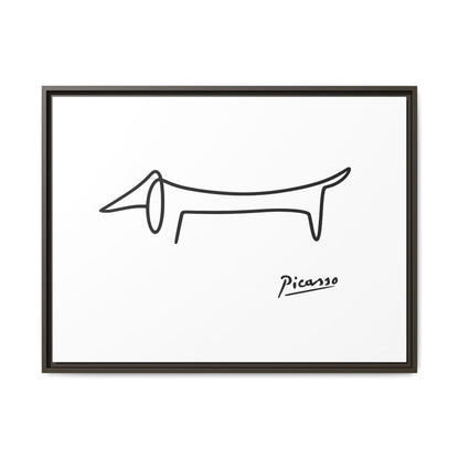 Picasso-Dackel Line-Art Leinwand | Minimalistisches Wandbild | Modernes Hunde-Kunstwerk