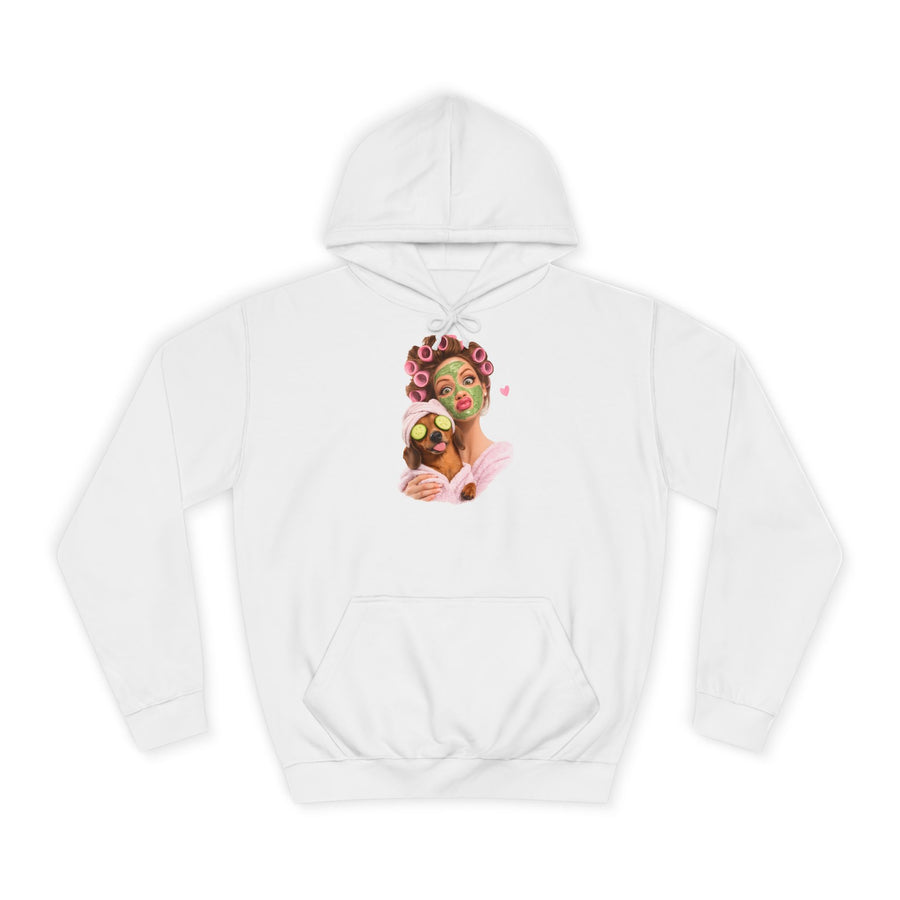 True Insights Dackel Spa Hoodie – Lustiges Wellness-Motiv mit Dackel in Arctic White