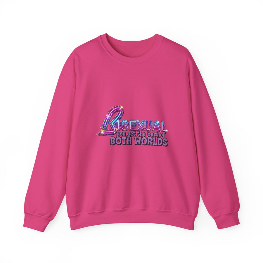 Bisexual – Best of Both Worlds Sweatshirt – Glittermotief voor Bi Pride en Pride