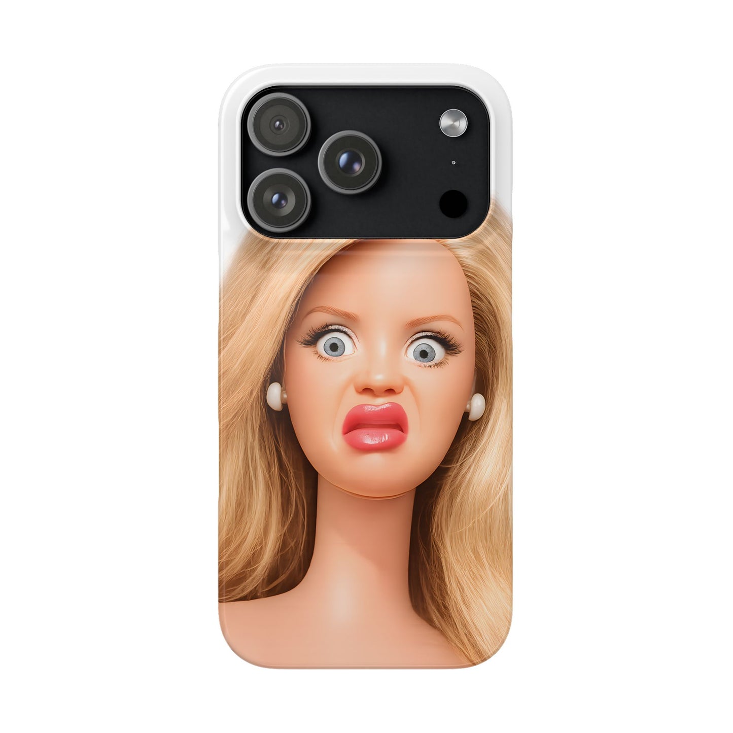 Lustige Handyhülle mit schockiertem Puppen-Gesicht – Meme Handy Case für Humor-Fans & witzige Geschenkidee