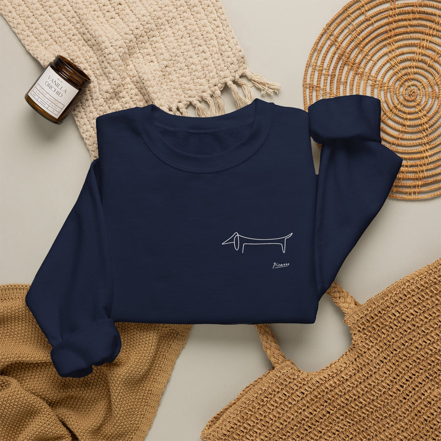 Picasso Dackel Sweatshirt – Minimalistische Dackel-Linienzeichnung