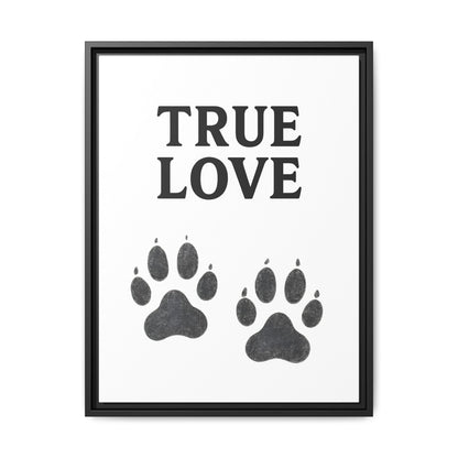 TRUE LOVE – Gerahmtes Wandbild mit Pfotenabdrücken | Tierliebe als stilvolles Geschenk