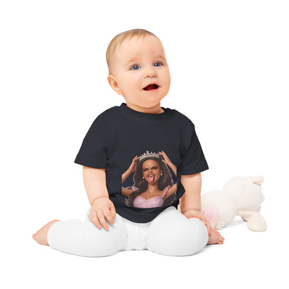 Barbicore Baby T-Shirt – Freche Prinzessin mit Krone & Zunge raus | Lustiges Diva-Motiv für Babys & Kleinkinder