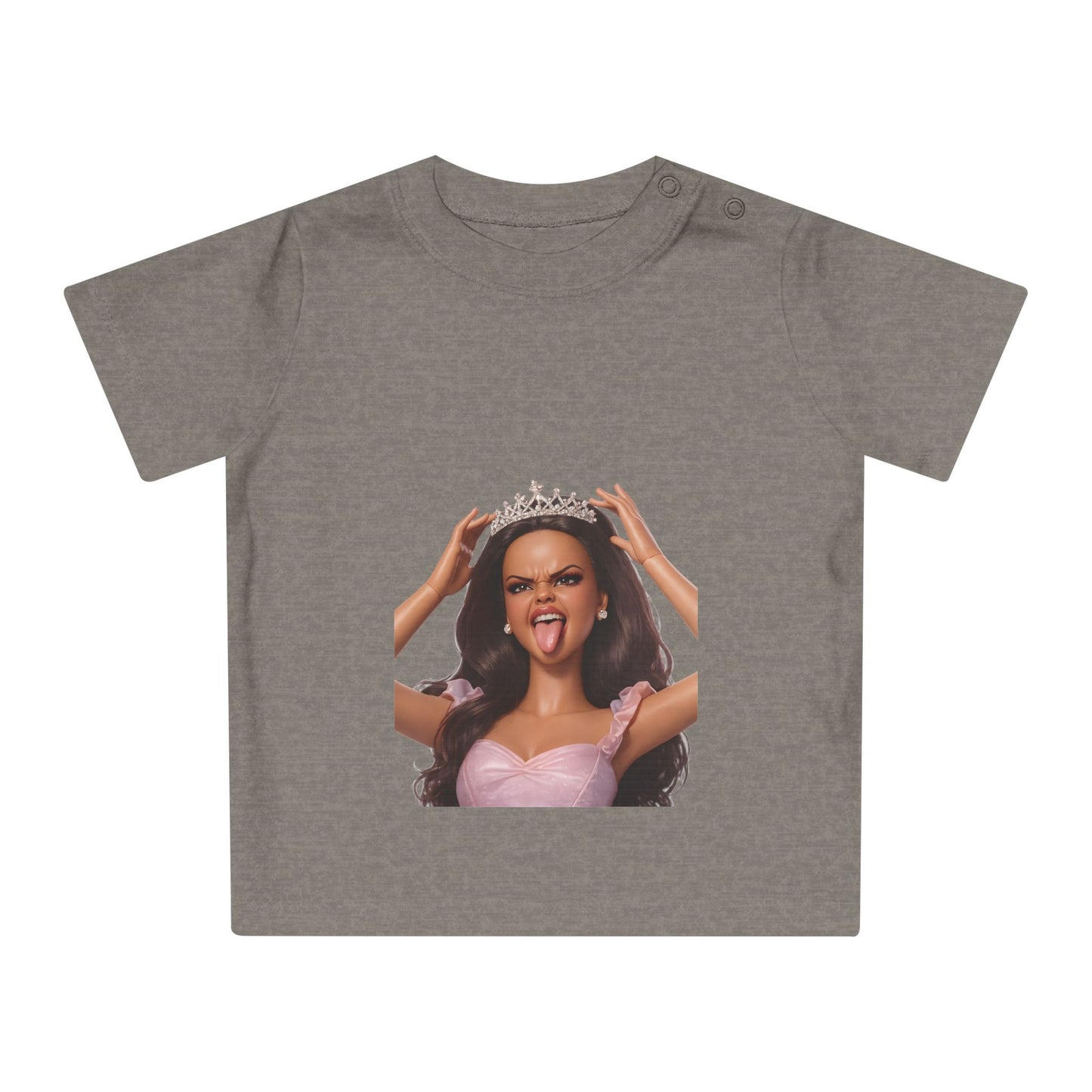 Barbicore Baby T-Shirt – Freche Prinzessin mit Krone & Zunge raus | Lustiges Diva-Motiv für Babys & Kleinkinder