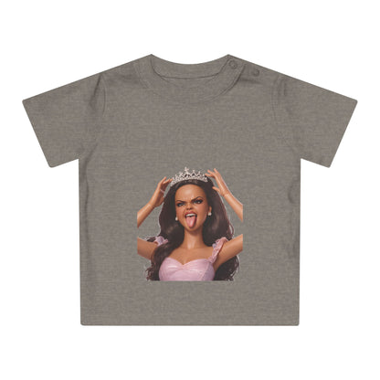 Barbicore Baby T-Shirt – Freche Prinzessin mit Krone & Zunge raus | Lustiges Diva-Motiv für Babys & Kleinkinder