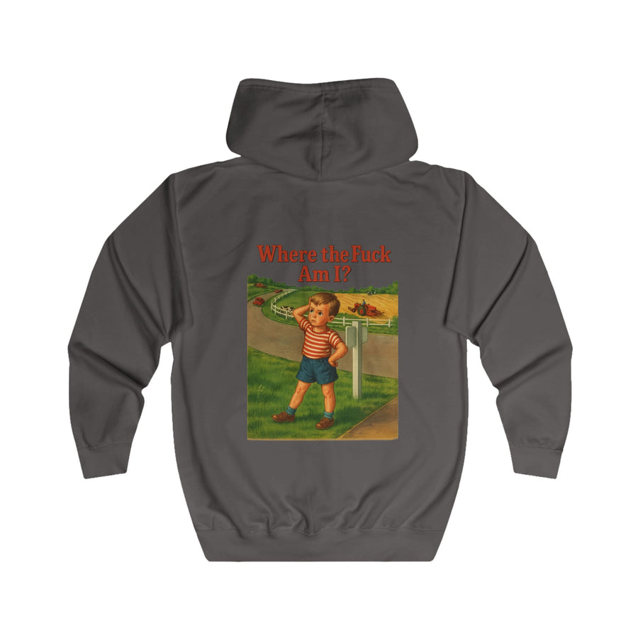 True Insights Where the F*ck Am I? Zip-Hoodie – Vintage-Motiv mit nostalgischem Lost-Boy