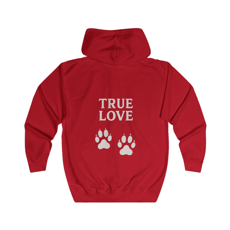 True Insights True Love Dackel Zip-Hoodie – Pfotenabdrücke für Hundeliebhaber
