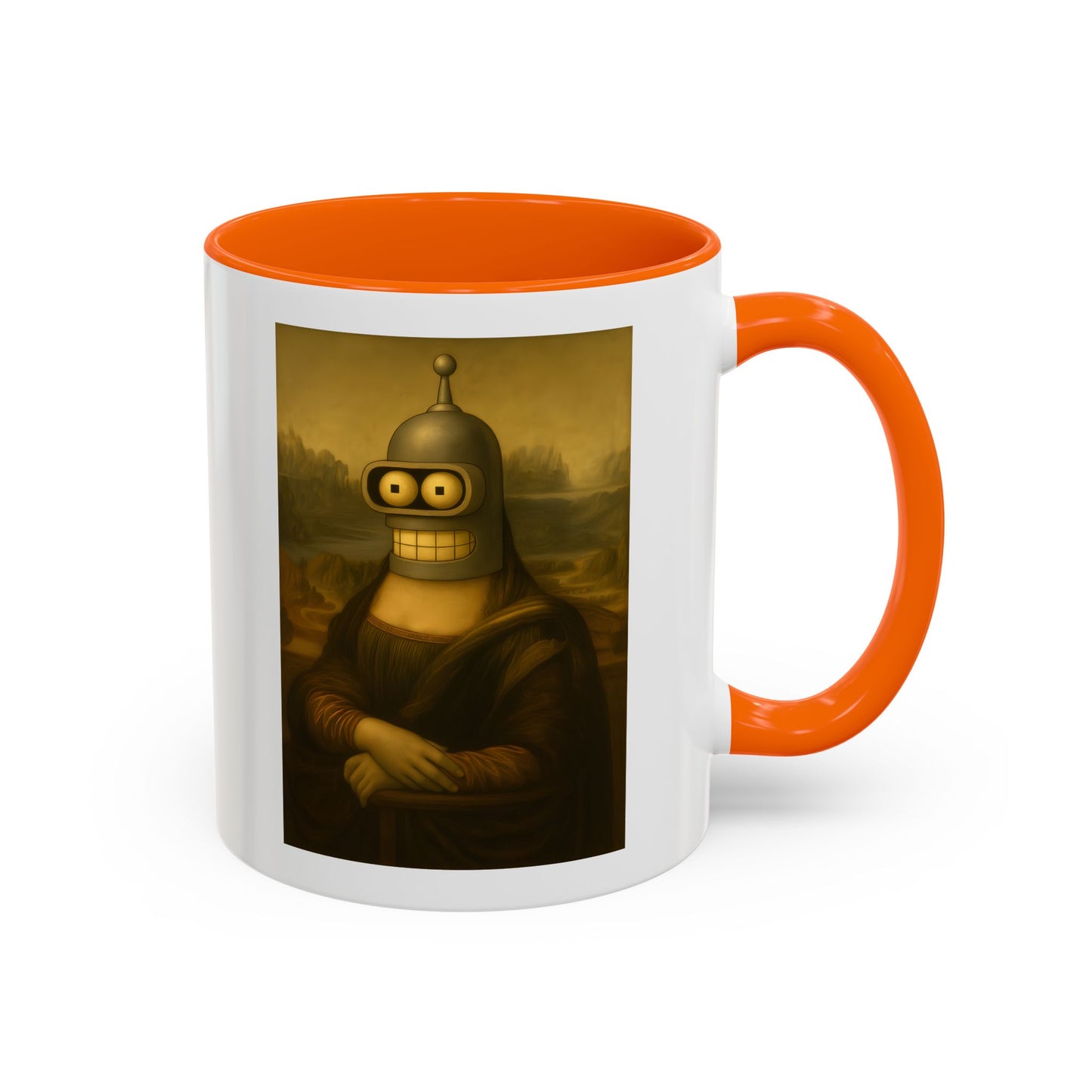 True Insights Tasse Bender Mona Lisa lustige Sci-Fi Parodie in Orange