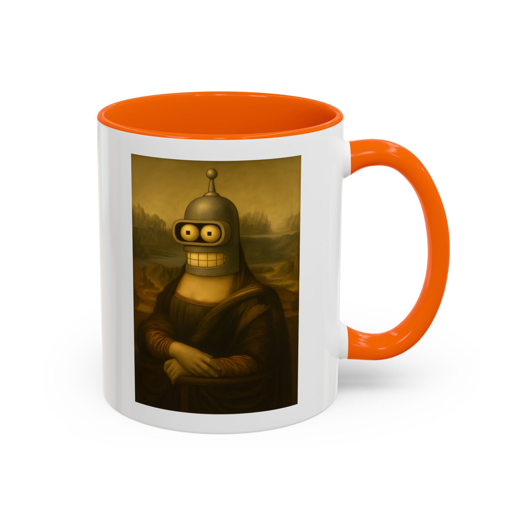 True Insights Tasse Bender Mona Lisa lustige Sci-Fi Parodie in Orange