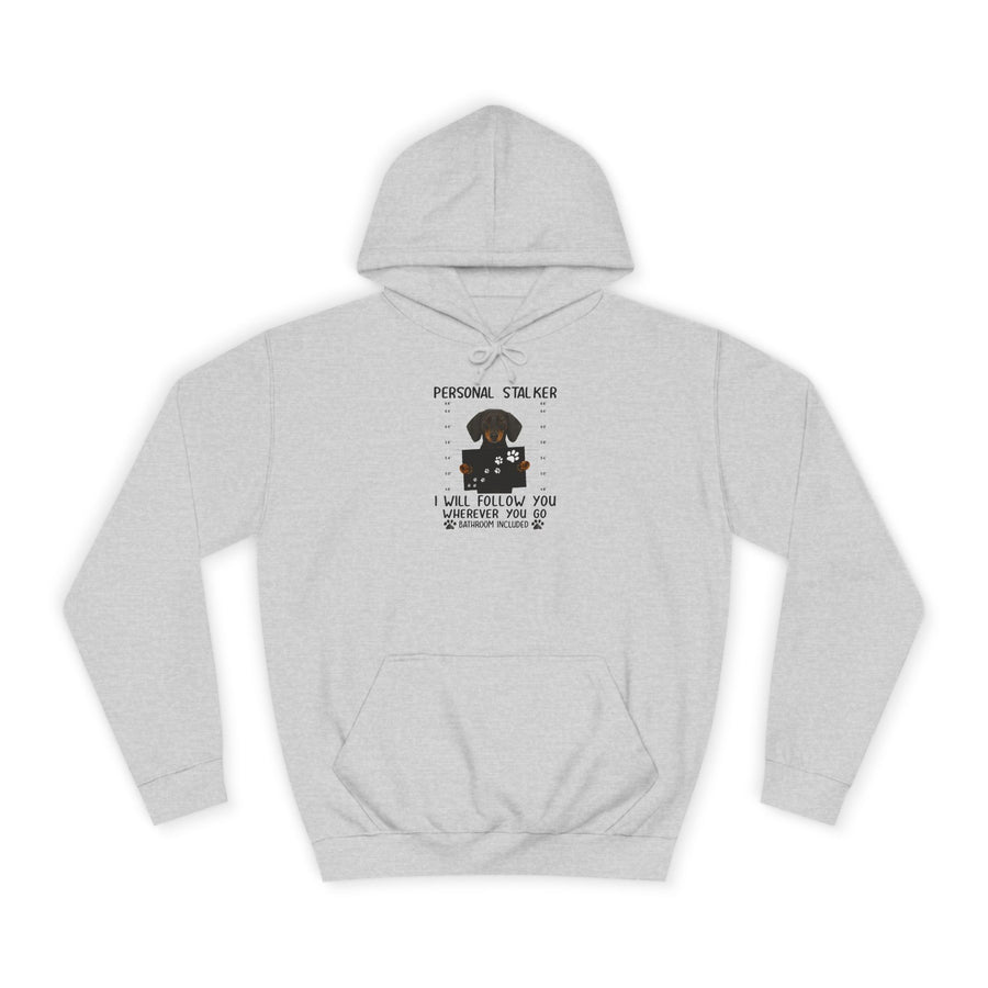True Insights Dackel Personal Stalker Hoodie – Lustiges Dackel-Motiv – I Will Follow You in Heather Grey
