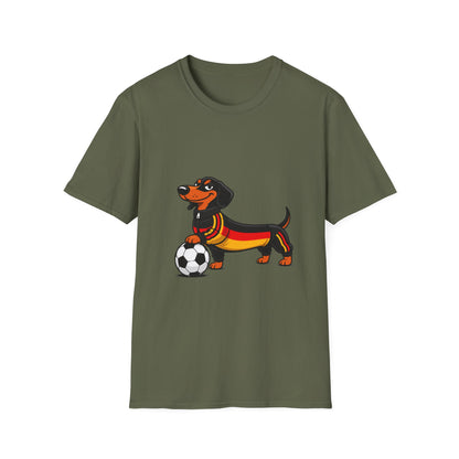 True Insights T-Shirt Fußball Dackel WM 2026 im Deutschland-Trikot in Military Green