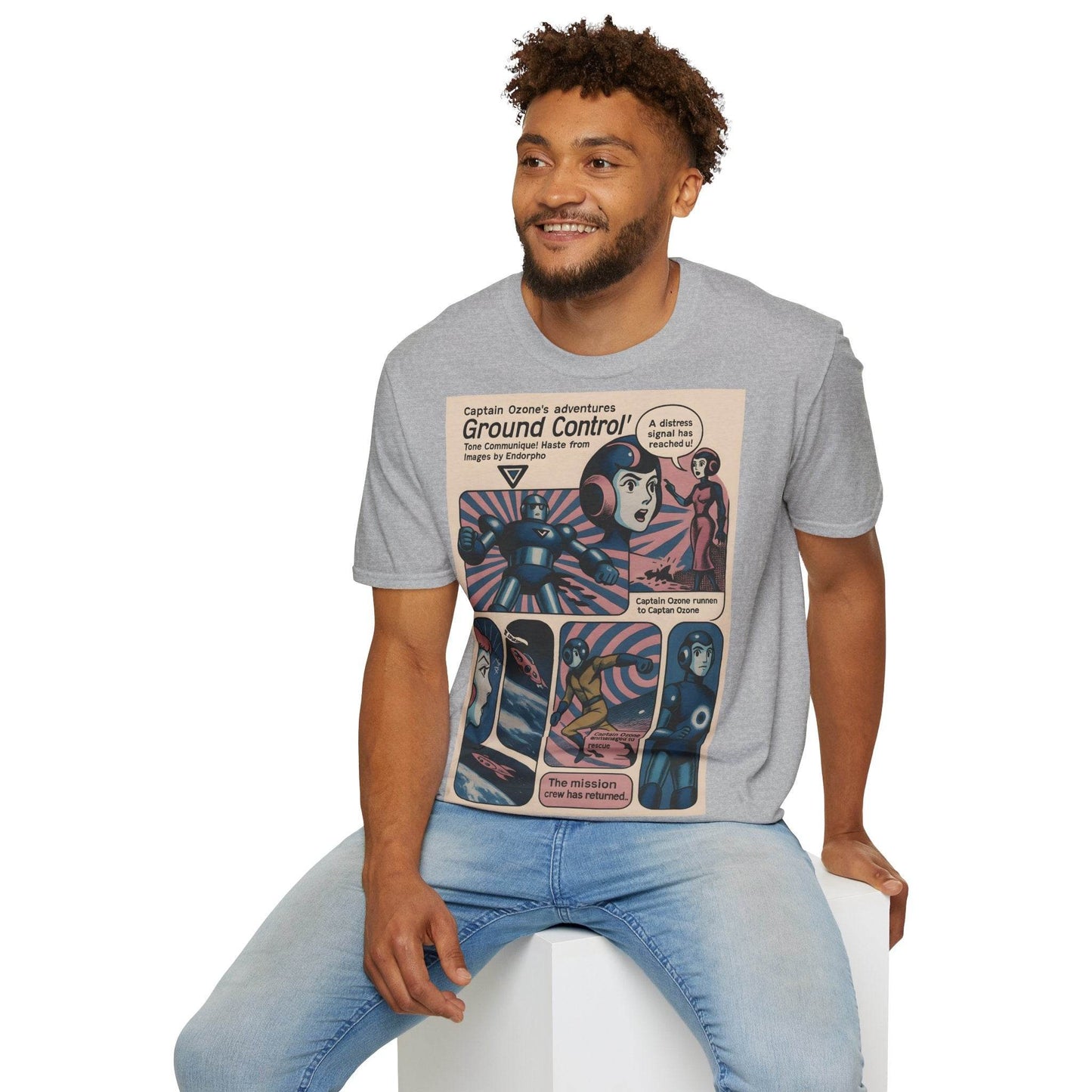 Captain Ozone T-Shirt – Retro Sci-Fi Comic Design | Ground Control Edition – Freches Satire-Design für mutige Statements | True Insights