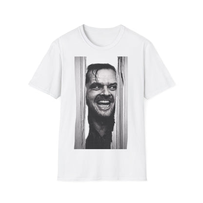 Shining Jack Torrance T-Shirt Unisex – Jack Nicholson Horror Kult Motiv, Schwarz-Weiß Filmklassiker Fan Shirt