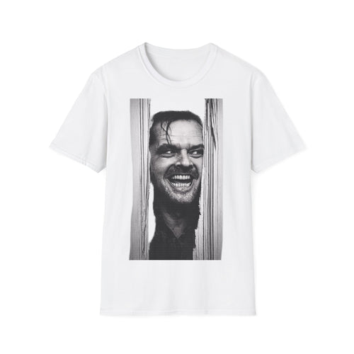 Shining Jack Torrance T-Shirt Unisex – Jack Nicholson Horror Kult Motiv, Schwarz-Weiß Filmklassiker Fan Shirt