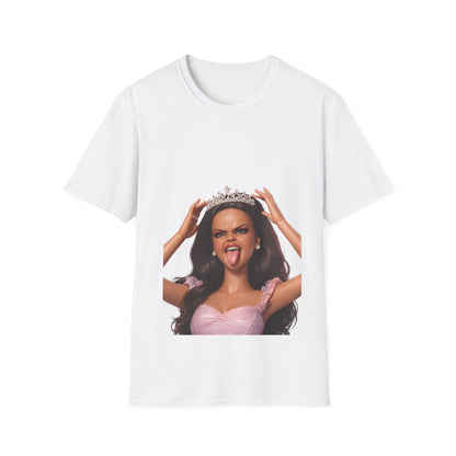 Barbicore T-Shirt Unisex – Freche Puppen-Prinzessin mit Krone & Zunge raus, Pink Aesthetic Statement Shirt