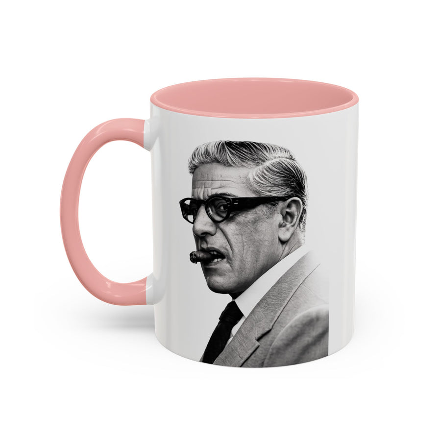 Mug Aristoteles Onassis – Portrait noir & blanc avec cigare & lunettes | Mug coloré pour fans d'histoire & de style