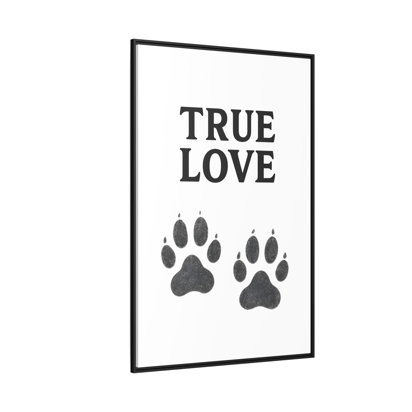 TRUE LOVE – Gerahmtes Wandbild mit Pfotenabdrücken | Tierliebe als stilvolles Geschenk