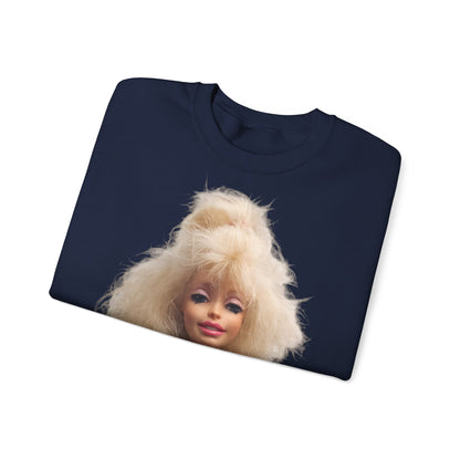 Retro Puppen Portrait T-Shirt Damen | 80er Jahre Blond Doll Fashion Shirt | Pinke Jacke Vintage Style Geschenk
