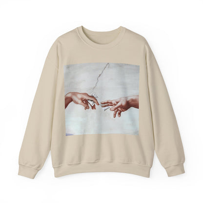Sweatshirt – The Deal Sweatshirt – Satirische Kunst trifft Streetwear | Michelangelo Meme Design | True Insights Design mit Humor