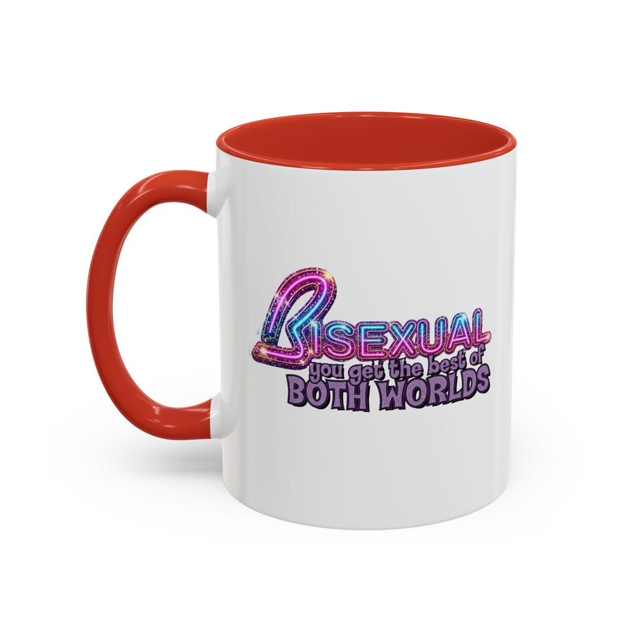 Mug Bisexual – You Get The Best Of Both Worlds | Effet paillettes coloré pour Bi Pride & CSD